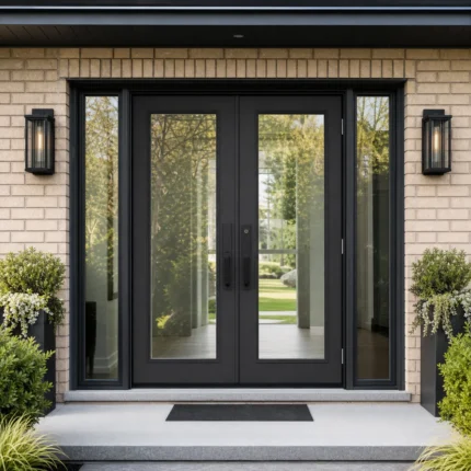 SD120 steel entry door installed home entrance scene