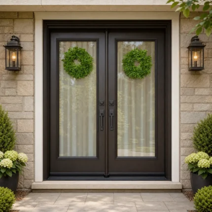 SD125 steel entry door installed home entrance scene