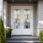 SD127 steel entry door installed home entrance scene