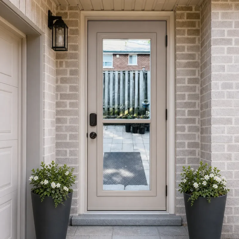SD130 steel entry door installed home entrance scene
