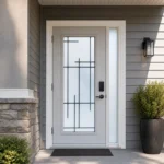 SD131 steel entry door installed home entrance scene
