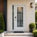 SD132 steel entry door installed home entrance scene