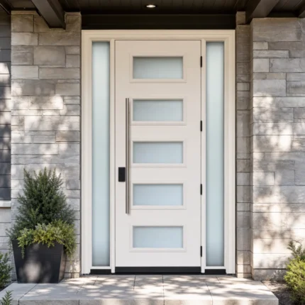 SD135 steel entry door installed home entrance scene