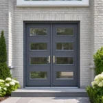 SD136 steel entry door installed home entrance scene