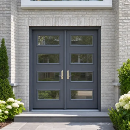 SD136 steel entry door installed home entrance scene