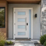 SD137 steel entry door installed home entrance scene