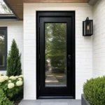 SD145 steel entry door installed home entrance scene
