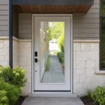 SD146 steel entry door installed home entrance scene