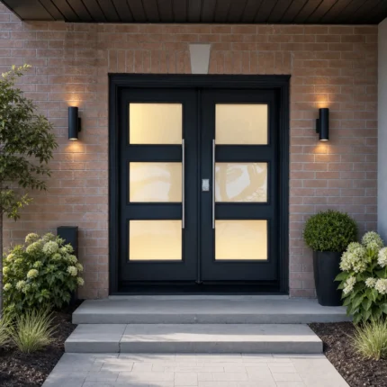 SD151 steel entry door installed home entrance scene