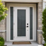 SD152 steel entry door installed home entrance scene