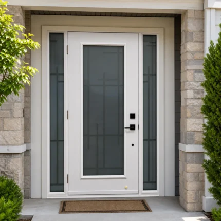 SD152 steel entry door installed home entrance scene