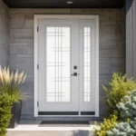 SD153 steel entry door installed home entrance scene