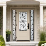 SD157 steel entry door installed home entrance scene
