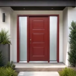 SD158 steel entry door installed home entrance scene