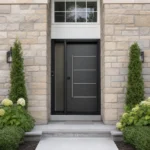 SD159 steel entry door installed home entrance scene