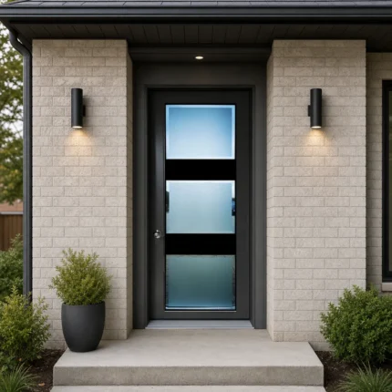 SD160 steel entry door installed home entrance scene