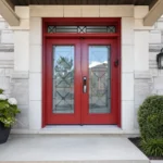 SD162 steel entry door installed home entrance scene