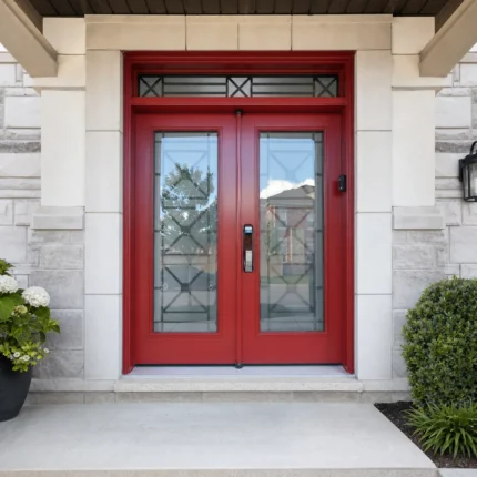 SD162 steel entry door installed home entrance scene