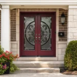 SD164 steel entry door installed home entrance scene