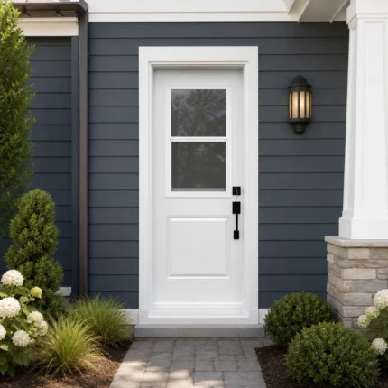 SD165 steel entry door installed home entrance scene