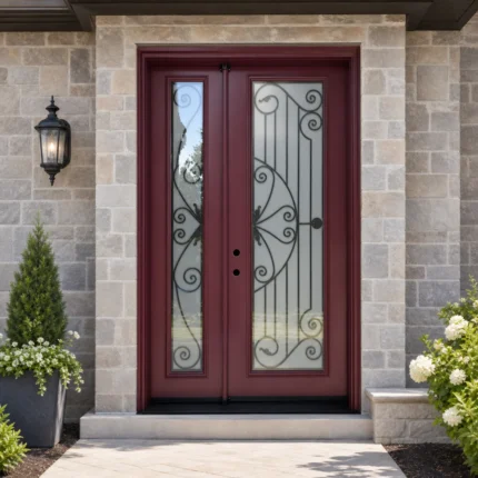 SD166 steel entry door installed home entrance scene