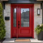 SD167 steel entry door installed home entrance scene