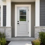 SD168 steel entry door installed home entrance scene
