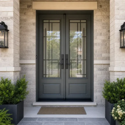 SD170 steel entry door installed home entrance scene
