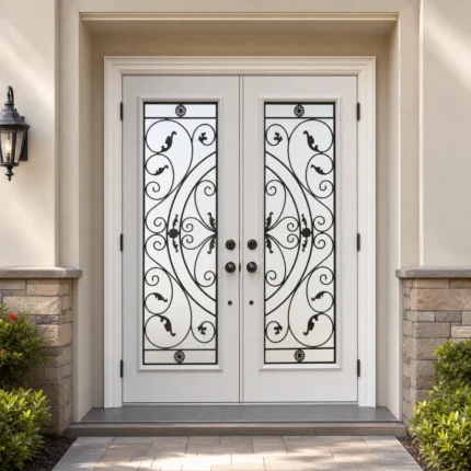 SD171 steel entry door installed home entrance scene