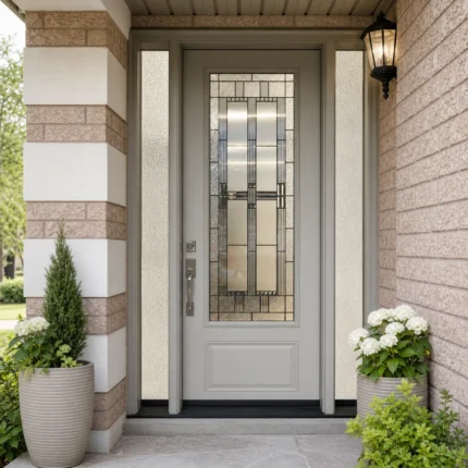 SD172 steel entry door installed home entrance scene