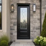 SD173 steel entry door installed home entrance scene