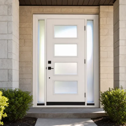 SD174 steel entry door installed home entrance scene