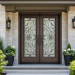 SD176 steel entry door installed home entrance scene