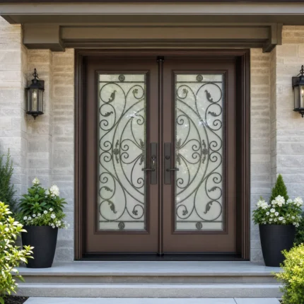 SD176 steel entry door installed home entrance scene