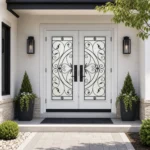 SD177 steel entry door installed home entrance scene