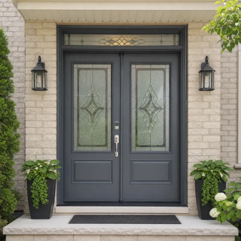 SD180 steel entry door installed home entrance scene