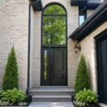 SD182 steel entry door installed home entrance scene