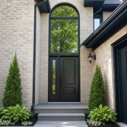 SD182 steel entry door installed home entrance scene