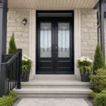 SD185 steel entry door installed home entrance scene
