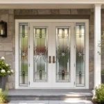 SD189 steel entry door installed home entrance scene