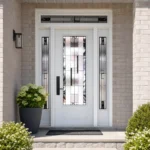 SD191 steel entry door installed home entrance scene