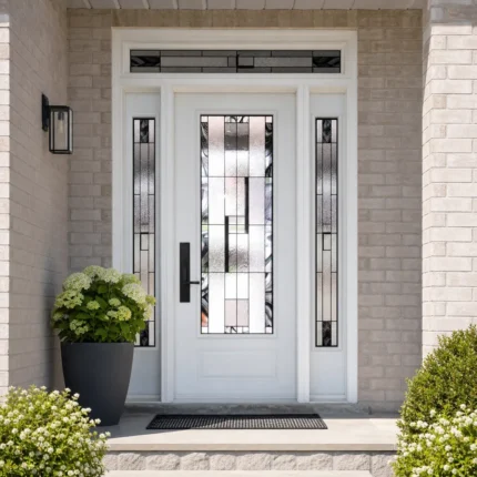 SD191 steel entry door installed home entrance scene