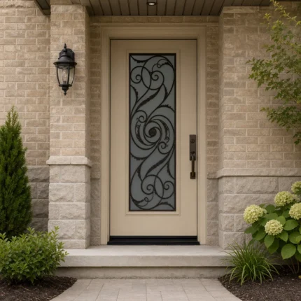 SD195 steel entry door installed home entrance scene