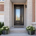 SD196 steel entry door installed home entrance scene