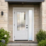 SD198 steel entry door installed home entrance scene