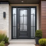 SD202 steel entry door installed home entrance scene
