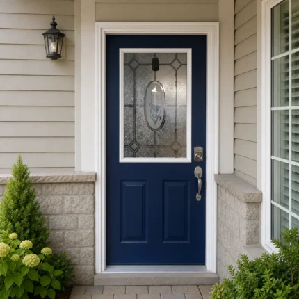 SD203 steel entry door installed home entrance scene
