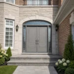 SD204 steel entry door installed home entrance scene