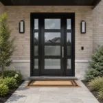 SD206 steel entry door installed home entrance scene