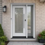 SD209 steel entry door installed home entrance scene